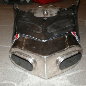 Beg. Egentillverkad rostfri slip-on ljuddämpare. Ducati 999 / 749.